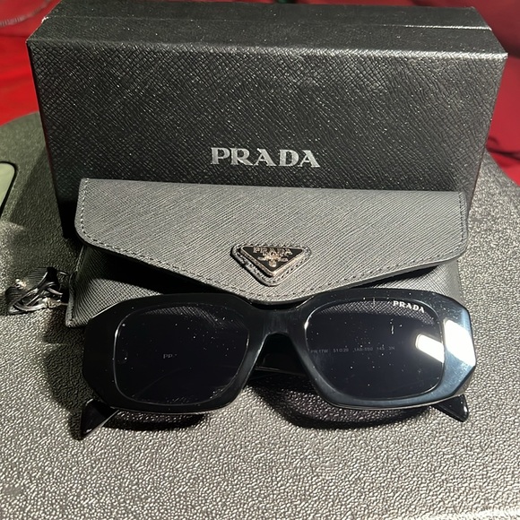 Prada PR17WS 1AB5S049 Women's Sunglasses 49 mm Black / Dark Grey Lens - Picture 12 of 13